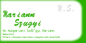 mariann szugyi business card